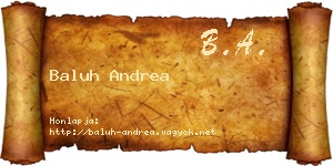 Baluh Andrea névjegykártya